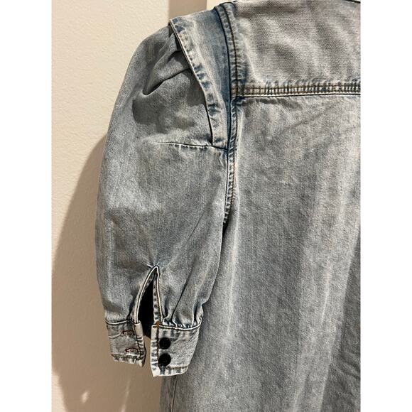 FRAME Rosette Sleeve Shirt Dress in Cresthaven size XS - Picture 6 of 12